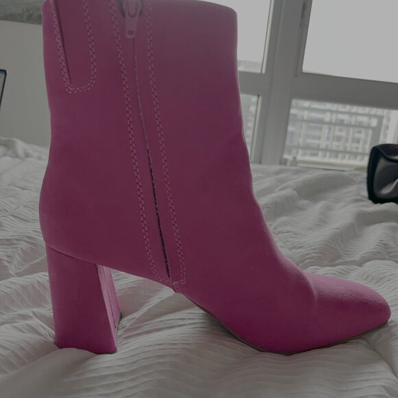 Jorya Pink Ankle Boots – Square Toe, Side Zipper – Like New – Worn Once - Picture 5 of 8
